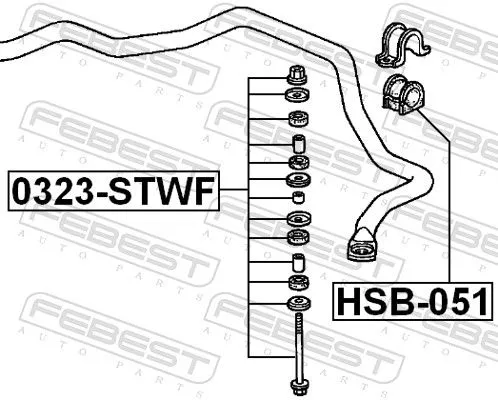 FEBEST Mounting, stabiliser bar (HSB-051)