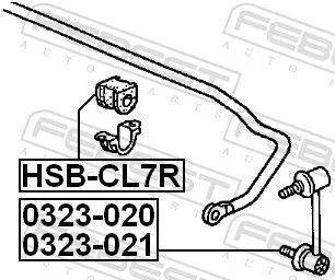 FEBEST Mounting, stabiliser bar (HSB-CL7R)