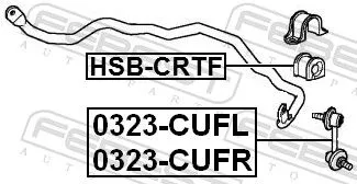 FEBEST Mounting, stabiliser bar (HSB-CRTF)