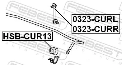 FEBEST Mounting, stabiliser bar (HSB-CUR13)
