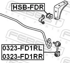 FEBEST Mounting, stabiliser bar (HSB-FDR)