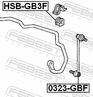 FEBEST Mounting, stabiliser bar (HSB-GB3F)