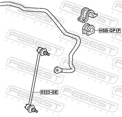 FEBEST Mounting, stabiliser bar (HSB-GP1F)