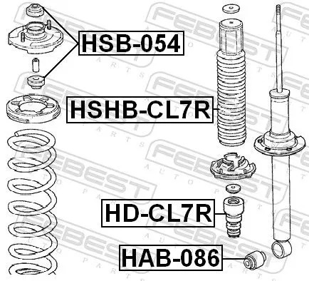 FEBEST Protective Cap/Bellow, shock absorber (HSHB-CL7R)