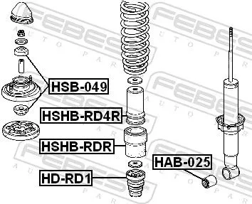 FEBEST Protective Cap/Bellow, shock absorber (HSHB-RD4R)