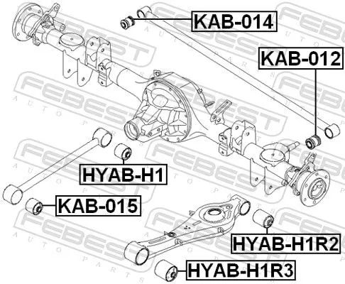 FEBEST Mounting, control/trailing arm (HYAB-H1R3)