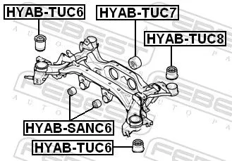 FEBEST Bushing, axle beam (HYAB-TUC8)