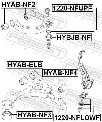 FEBEST Repair kit, supporting/ball joint (HYBJB-NF)