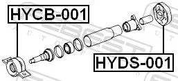 FEBEST Bearing, propshaft centre bearing (HYCB-001)