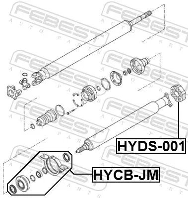 FEBEST Bearing, propshaft centre bearing (HYCB-JM)