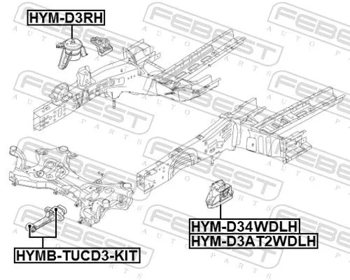 FEBEST Mounting, engine (HYM-D3RH)