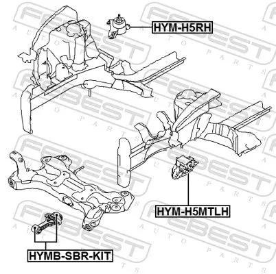 FEBEST Mounting, engine (HYM-H5MTLH)
