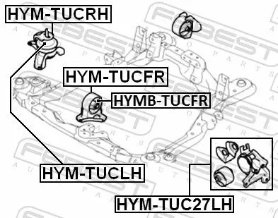 FEBEST Mounting, engine (HYM-TUC27LH)