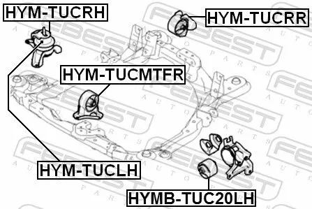 FEBEST Mounting, engine (HYM-TUCMTFR)