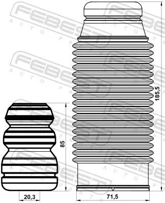 FEBEST Dust Cover Kit, shock absorber (HYSHB-SFEF-KIT)