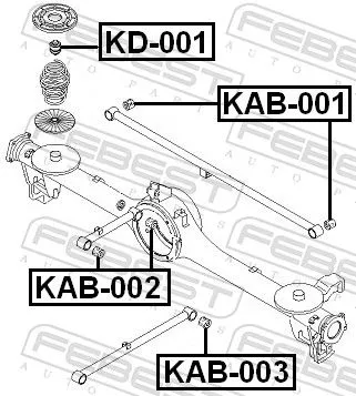 FEBEST Mounting, control/trailing arm (KAB-002)