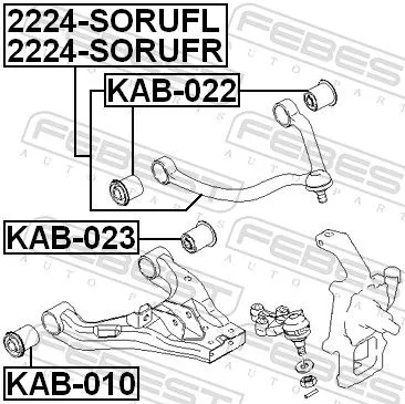 FEBEST Mounting, control/trailing arm (KAB-022)