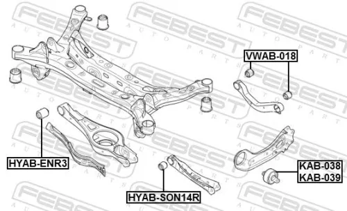 FEBEST Mounting, control/trailing arm (KAB-038)