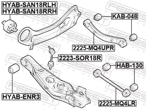 FEBEST Mounting, control/trailing arm (KAB-048)