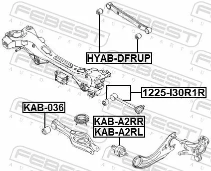 FEBEST Mounting, control/trailing arm (KAB-A2RR)