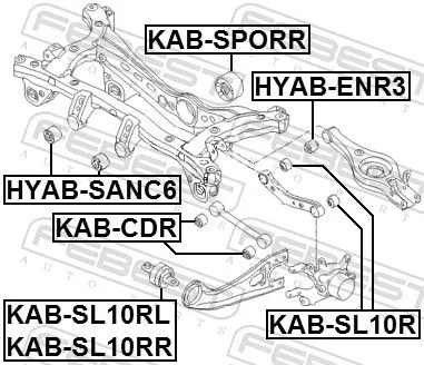 FEBEST Mounting, control/trailing arm (KAB-SL10RL)