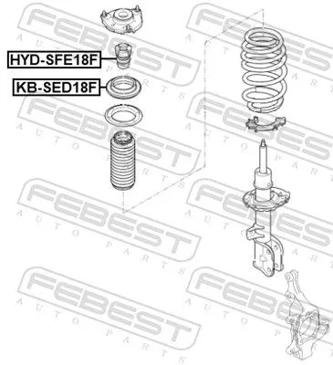 FEBEST Rolling Bearing, suspension strut support mount (KB-SED18F)