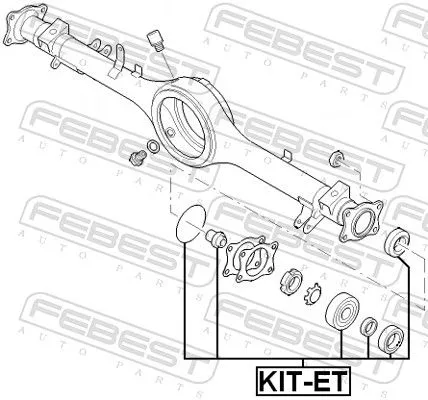 FEBEST Bearing, drive shaft (KIT-ET)