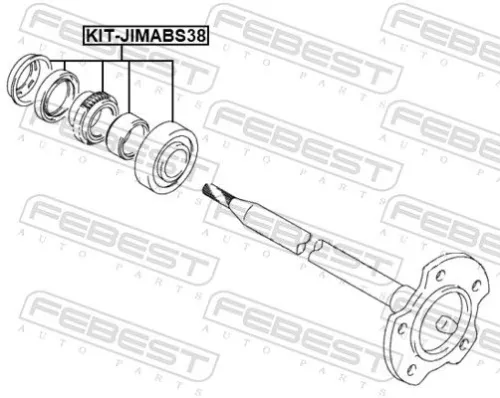 FEBEST Bearing, drive shaft (KIT-JIMABS38)