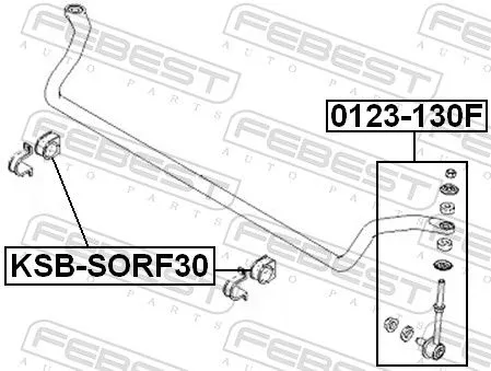 FEBEST Mounting, stabiliser bar (KSB-SORF30)
