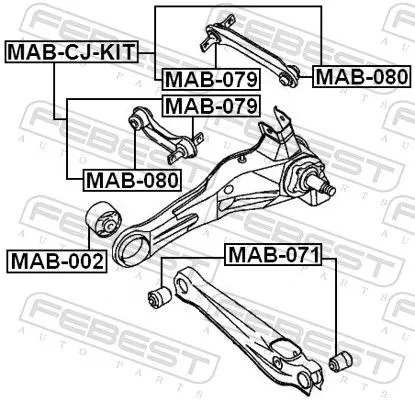 FEBEST Mounting, control/trailing arm (MAB-080)