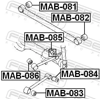 FEBEST Mounting, control/trailing arm (MAB-086)