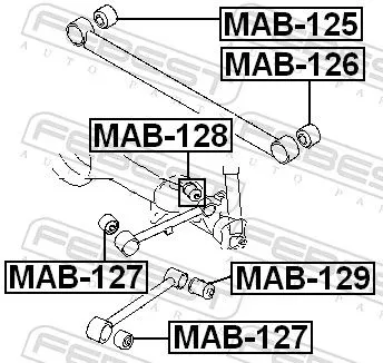 FEBEST Mounting, control/trailing arm (MAB-128)