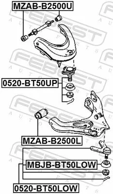 FEBEST Repair kit, supporting/ball joint (MBJB-BT50LOW)