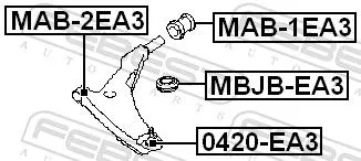 FEBEST Repair kit, supporting/ball joint (MBJB-EA3)