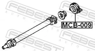 FEBEST Bearing, propshaft centre bearing (MCB-009)