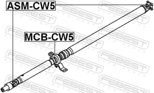 FEBEST Bearing, propshaft centre bearing (MCB-CW5)