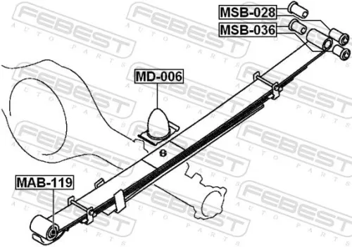 FEBEST Rubber Buffer, suspension (MD-006)