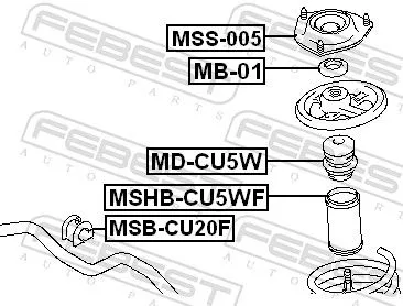 FEBEST Rubber Buffer, suspension (MD-CU5W)