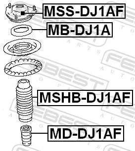 FEBEST Rubber Buffer, suspension (MD-DJ1AF)
