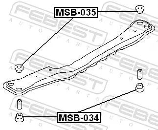 FEBEST Bushing, axle beam (MSB-035)