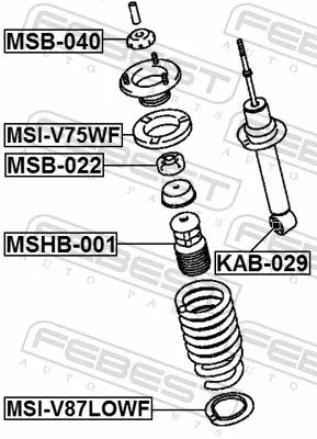 FEBEST Spacer Bush, shock absorber (MSB-040)