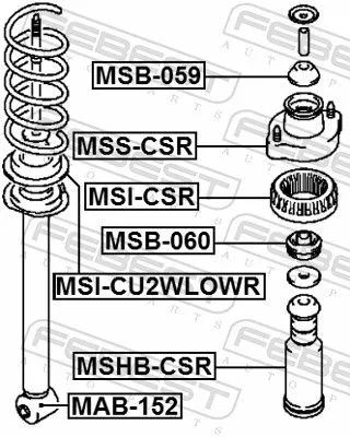 FEBEST Spacer Bush, shock absorber (MSB-060)