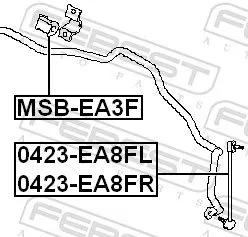 FEBEST Mounting, stabiliser bar (MSB-EA3F)