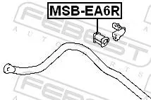 FEBEST Mounting, stabiliser bar (MSB-EA6R)