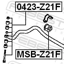 FEBEST Mounting, stabiliser bar (MSB-Z21F)