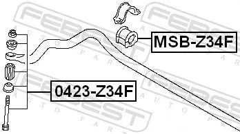 FEBEST Mounting, stabiliser bar (MSB-Z34F)