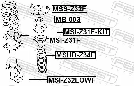 FEBEST Protective Cap/Bellow, shock absorber (MSHB-Z34F)
