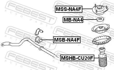 FEBEST Suspension Strut Support Mount (MSS-NA4F)