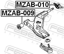 FEBEST Mounting, control/trailing arm (MZAB-010)