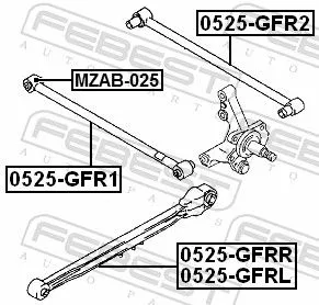 FEBEST Mounting, control/trailing arm (MZAB-025)